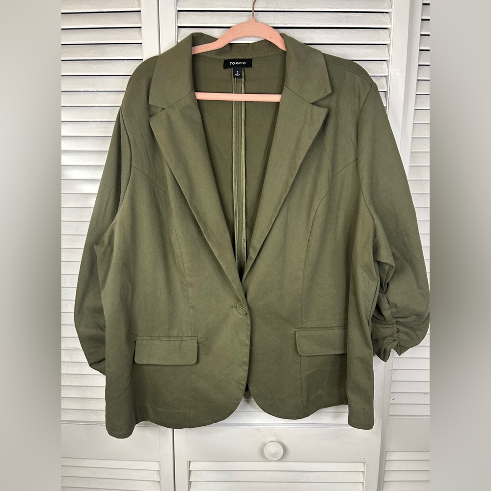 Torrid Olive Green Blazer for Women Size 3X